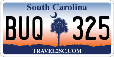 SC license plate BUQ325