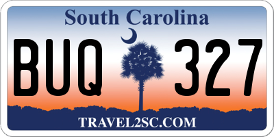 SC license plate BUQ327
