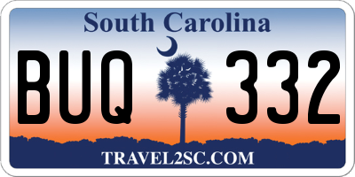 SC license plate BUQ332