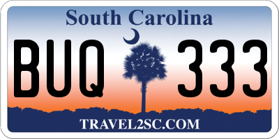 SC license plate BUQ333