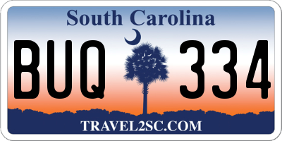 SC license plate BUQ334