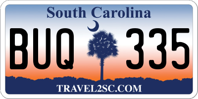 SC license plate BUQ335