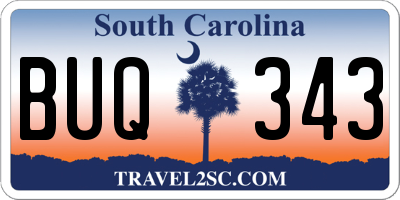 SC license plate BUQ343