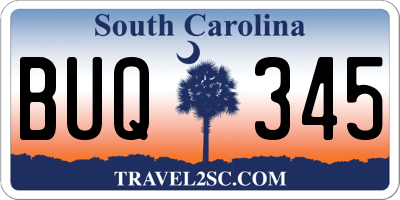 SC license plate BUQ345