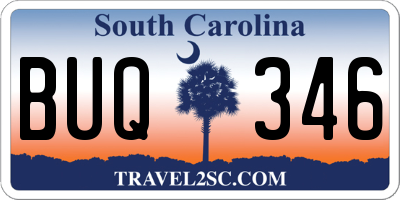 SC license plate BUQ346