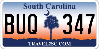 SC license plate BUQ347