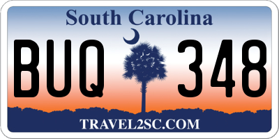 SC license plate BUQ348