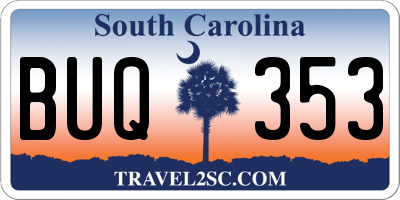 SC license plate BUQ353