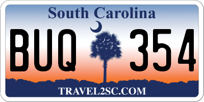 SC license plate BUQ354