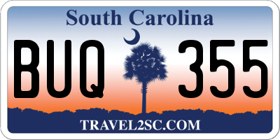 SC license plate BUQ355