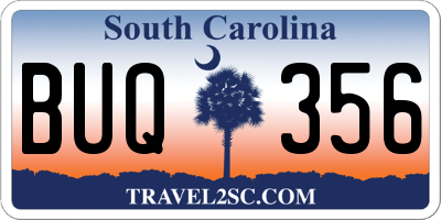 SC license plate BUQ356