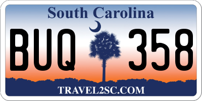 SC license plate BUQ358