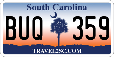 SC license plate BUQ359
