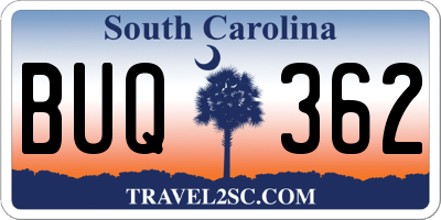 SC license plate BUQ362