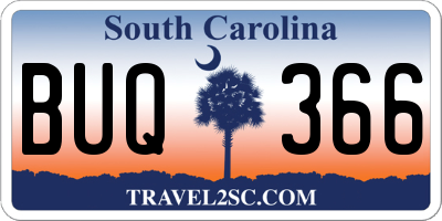 SC license plate BUQ366