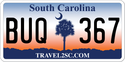 SC license plate BUQ367