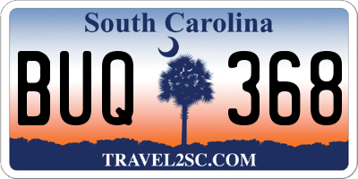 SC license plate BUQ368