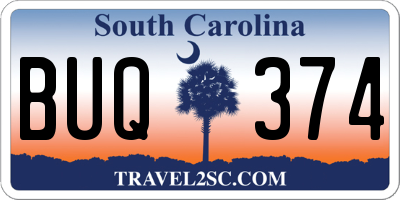 SC license plate BUQ374