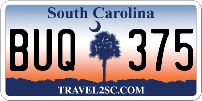 SC license plate BUQ375