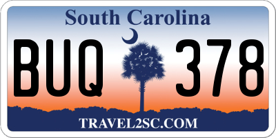 SC license plate BUQ378