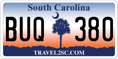 SC license plate BUQ380