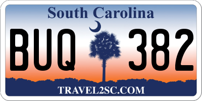 SC license plate BUQ382