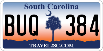 SC license plate BUQ384