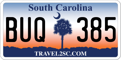 SC license plate BUQ385