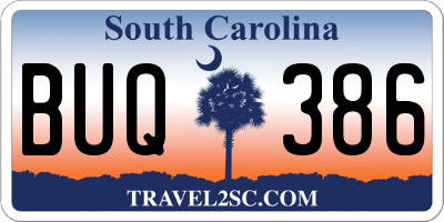 SC license plate BUQ386