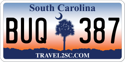 SC license plate BUQ387