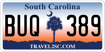 SC license plate BUQ389