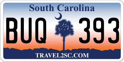 SC license plate BUQ393