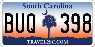 SC license plate BUQ398