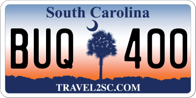 SC license plate BUQ400