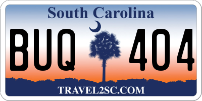 SC license plate BUQ404