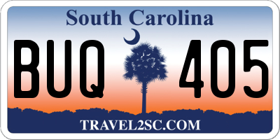 SC license plate BUQ405