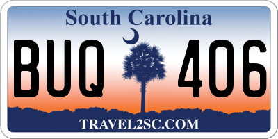 SC license plate BUQ406