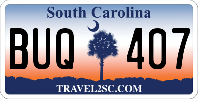 SC license plate BUQ407