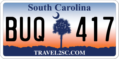 SC license plate BUQ417