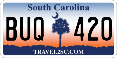 SC license plate BUQ420