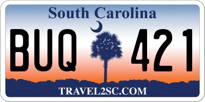 SC license plate BUQ421