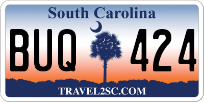 SC license plate BUQ424
