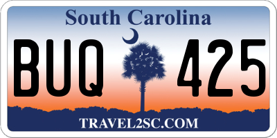 SC license plate BUQ425