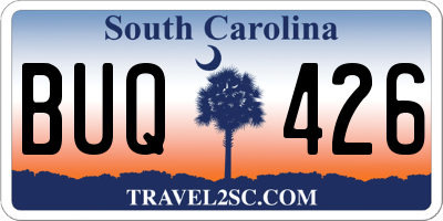 SC license plate BUQ426
