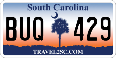 SC license plate BUQ429