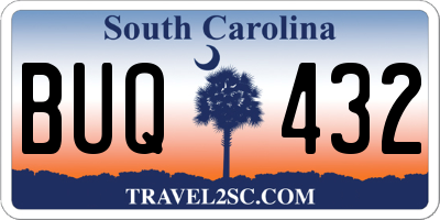 SC license plate BUQ432