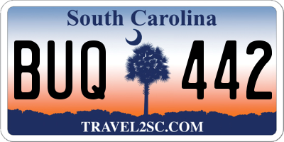 SC license plate BUQ442