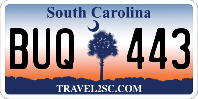 SC license plate BUQ443