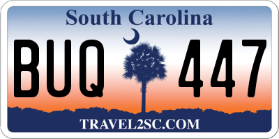 SC license plate BUQ447