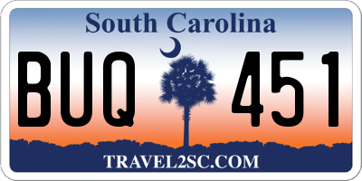 SC license plate BUQ451